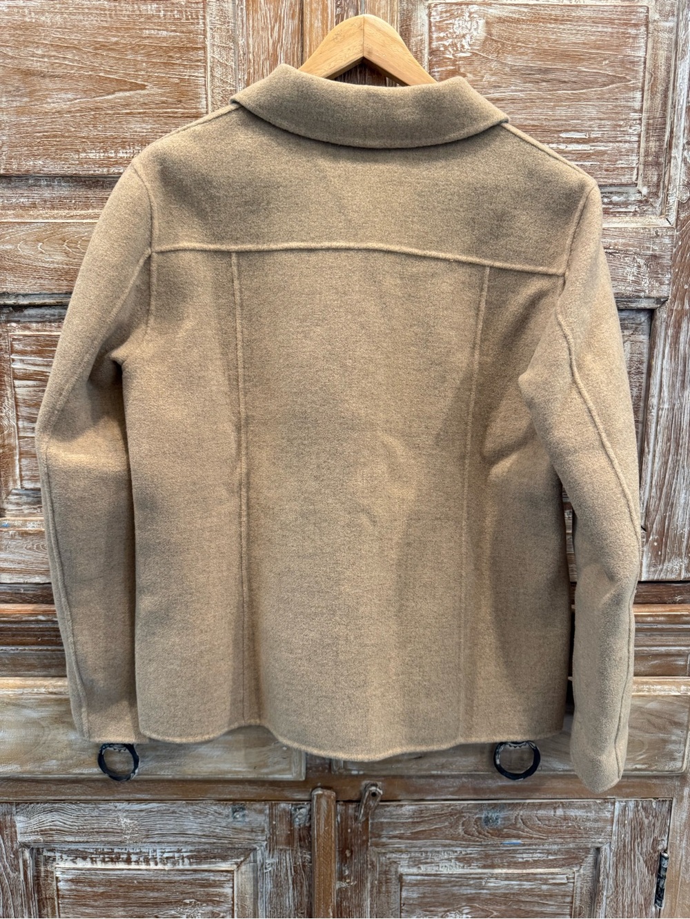 Pendleton Vintage Reversible Tan & Gray Merino Wool Button Up Sweater Jacket - Picture 5 of 7